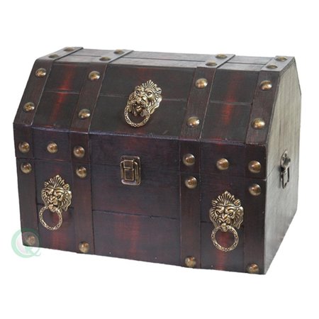 AURIC Antique Pirate Treasure Chest with Lion Rings AU118165